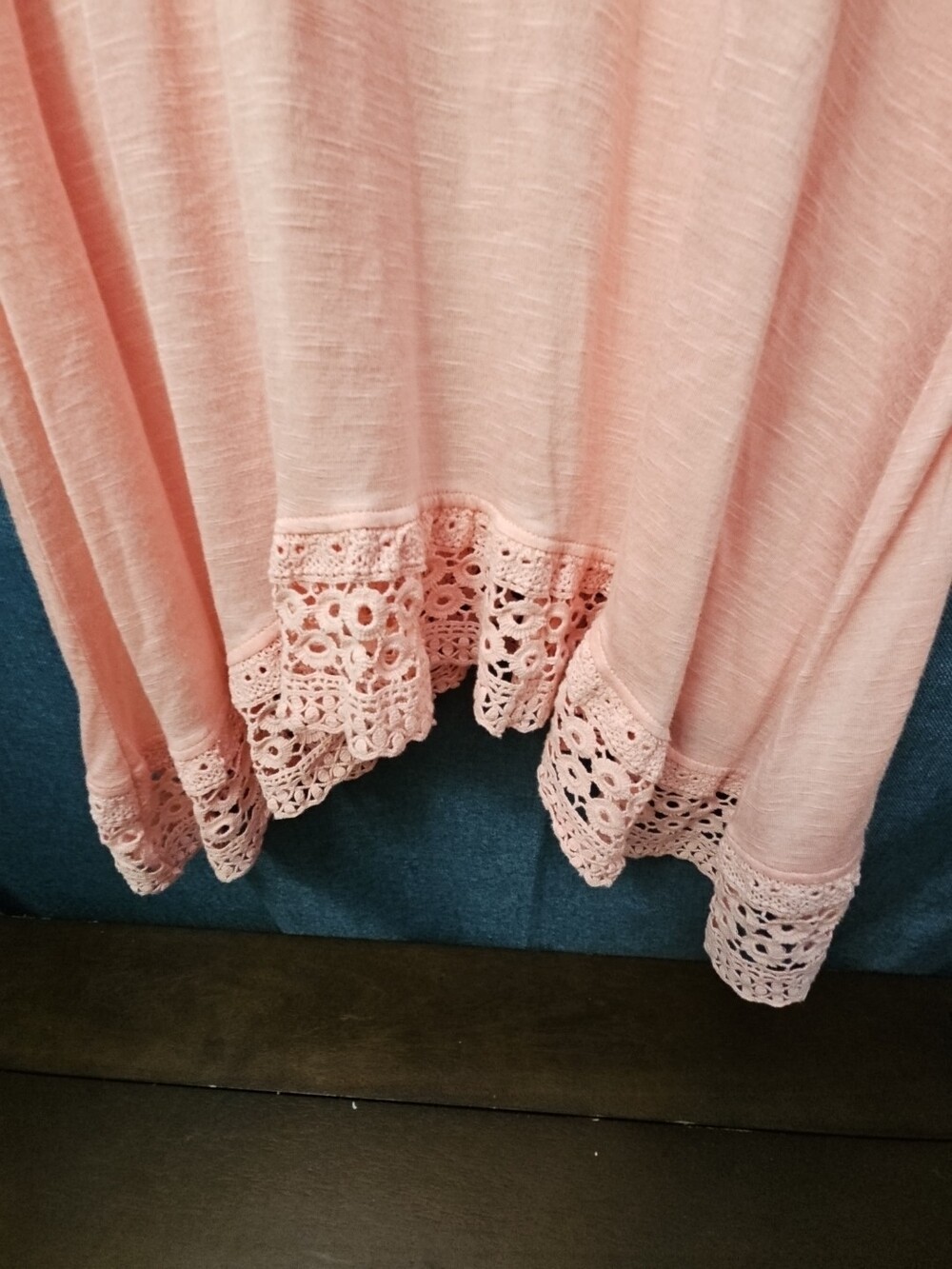 Indigo Soul Boho Tunic Top Large Pink Rayon Crochet Lace ✨💗👍HOST PICK👍💗✨ - Picture 6 of 16